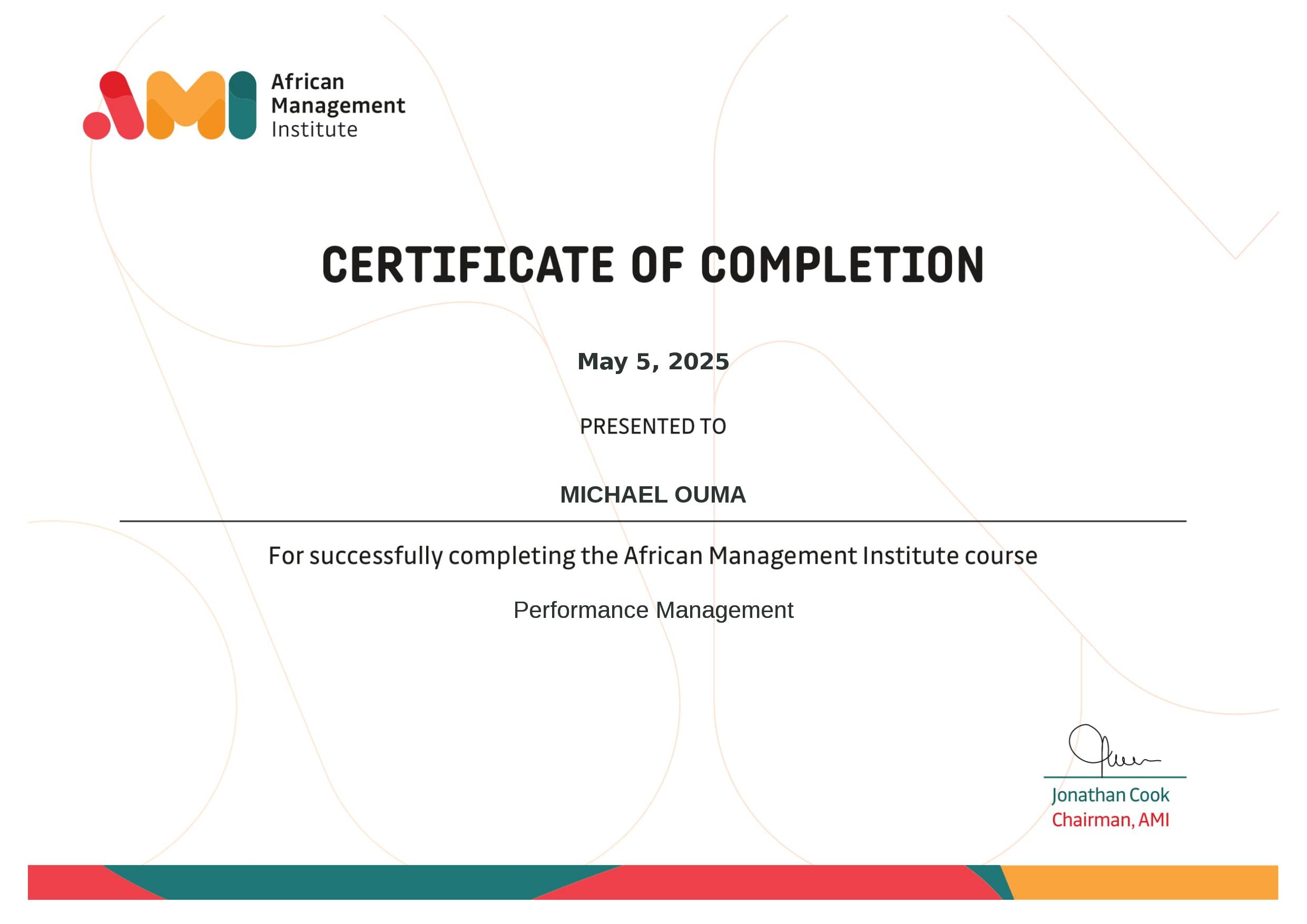 Performance Management Certificate